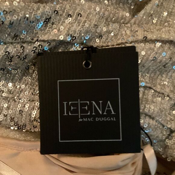 Mac Duggal 26596 SEQUINED DROP SHOULDER LONG SLEEVE JUMPSUIT Nude Gold 10 - Picture 13 of 14